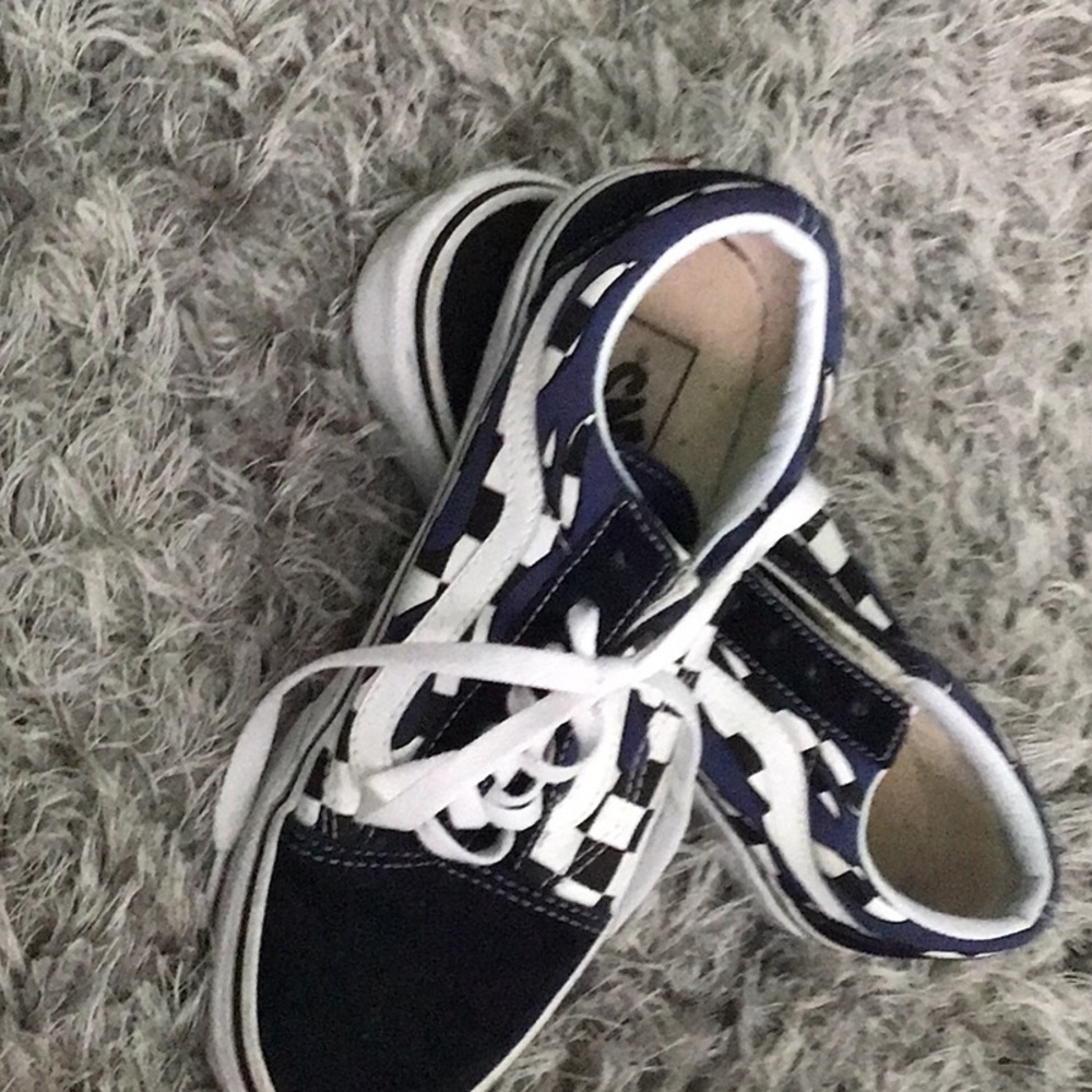 Vans, black and white and blue checked Sneaker